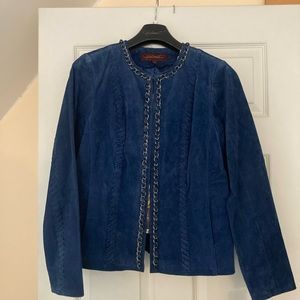 NWT blue suede jacket sz S